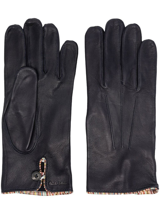 PAUL SMITH - SIGNATURE STRIPE TRIMMED LEATHER GLOVES
