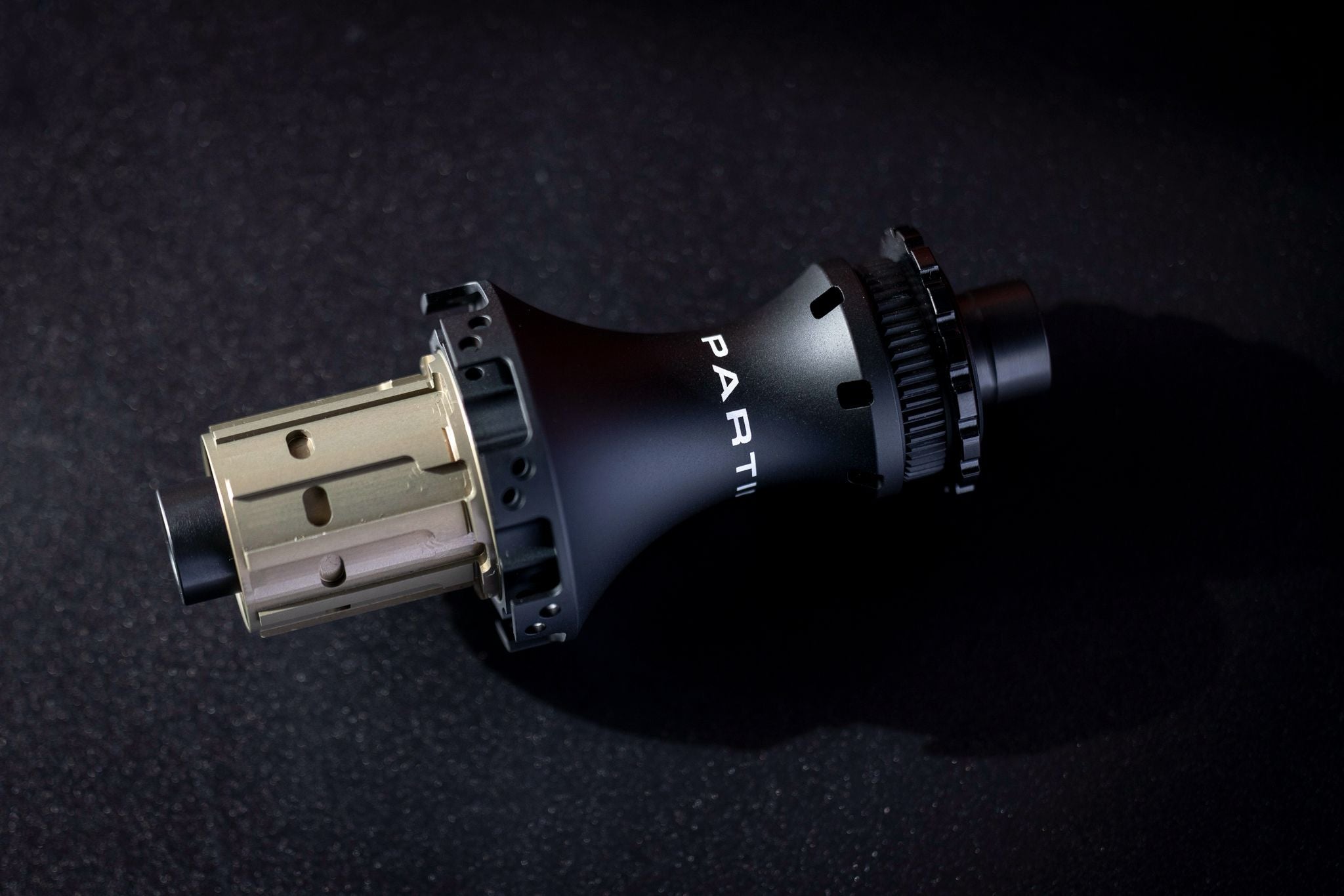 Current-generation Partington R-Series PERFORM rear hub and freehub detail