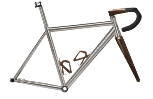 Passoni Titanio Disco T25220 size 56, RAW titanium and PAINTED Terra Bronze fork; manufacturer reference