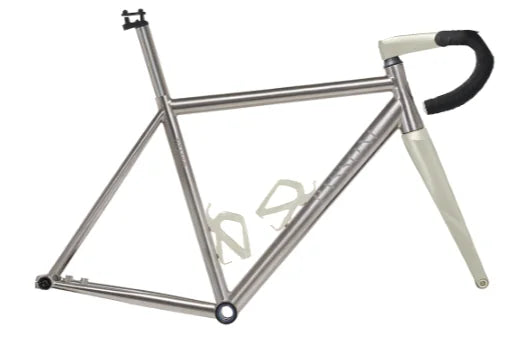 Passoni Titanio Disco T25250 size 56, RAW titanium and PAINTED Ivory fork; manufacturer reference